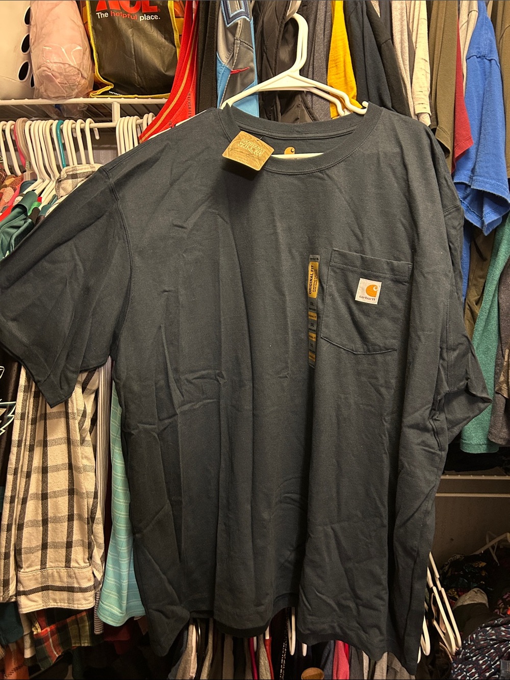New!!! Carhartt Men’s Navy Short-Sleeve Pocket Tee 2XL